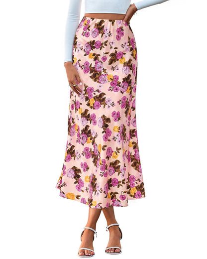 BTFBM Satin Skirts for Women Trendy 2026 Summer Fall