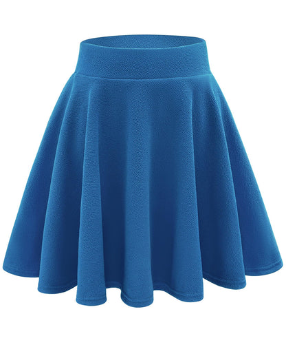 Stelle Women's Casual Skater Skirt Flared Pleated Mini Skort with Shorts
