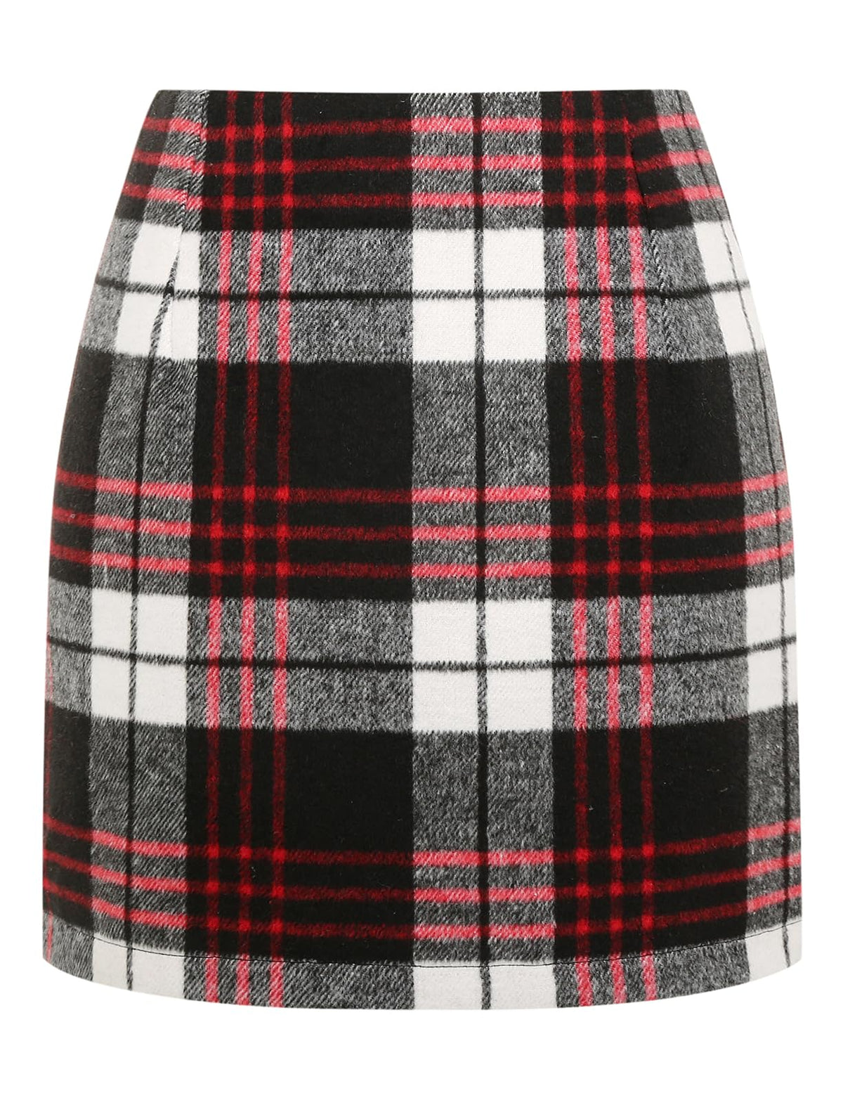 IDEALSANXUN Womens High Waist Plaid Skirt Bodycon Pencil Wool Mini Skirts