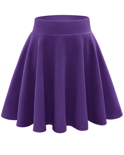 Stelle Women's Casual Skater Skirt Flared Pleated Mini Skort with Shorts
