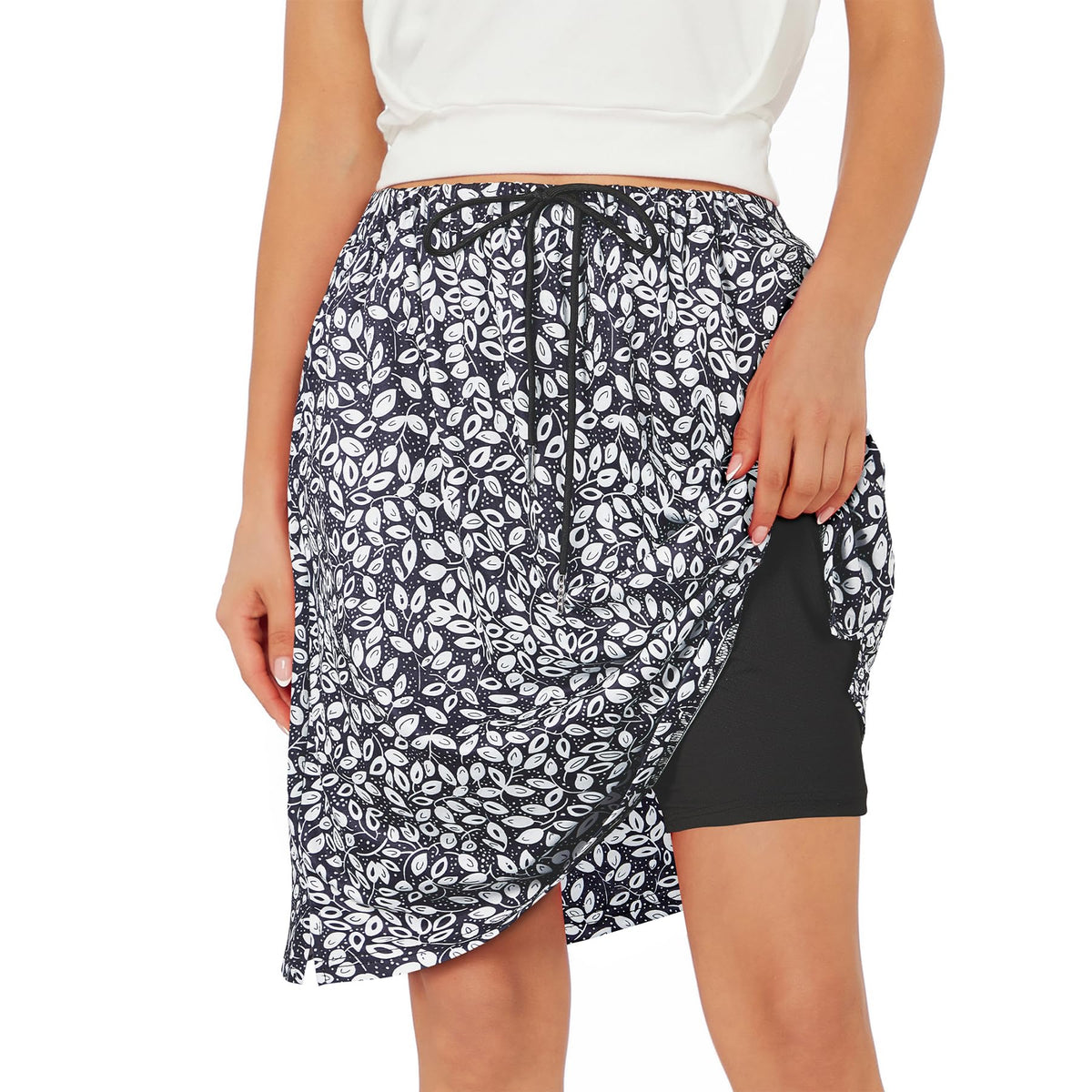 Skorts for Women with Pockets Knee Length Skirts with Shorts Underneath