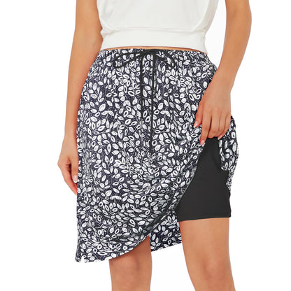 Skorts for Women with Pockets Knee Length Skirts with Shorts Underneath