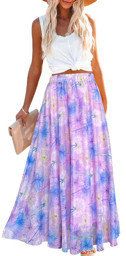 Afibi Women Full/Ankle Length Blending Maxi Chiffon Long Skirt Beach Skirt
