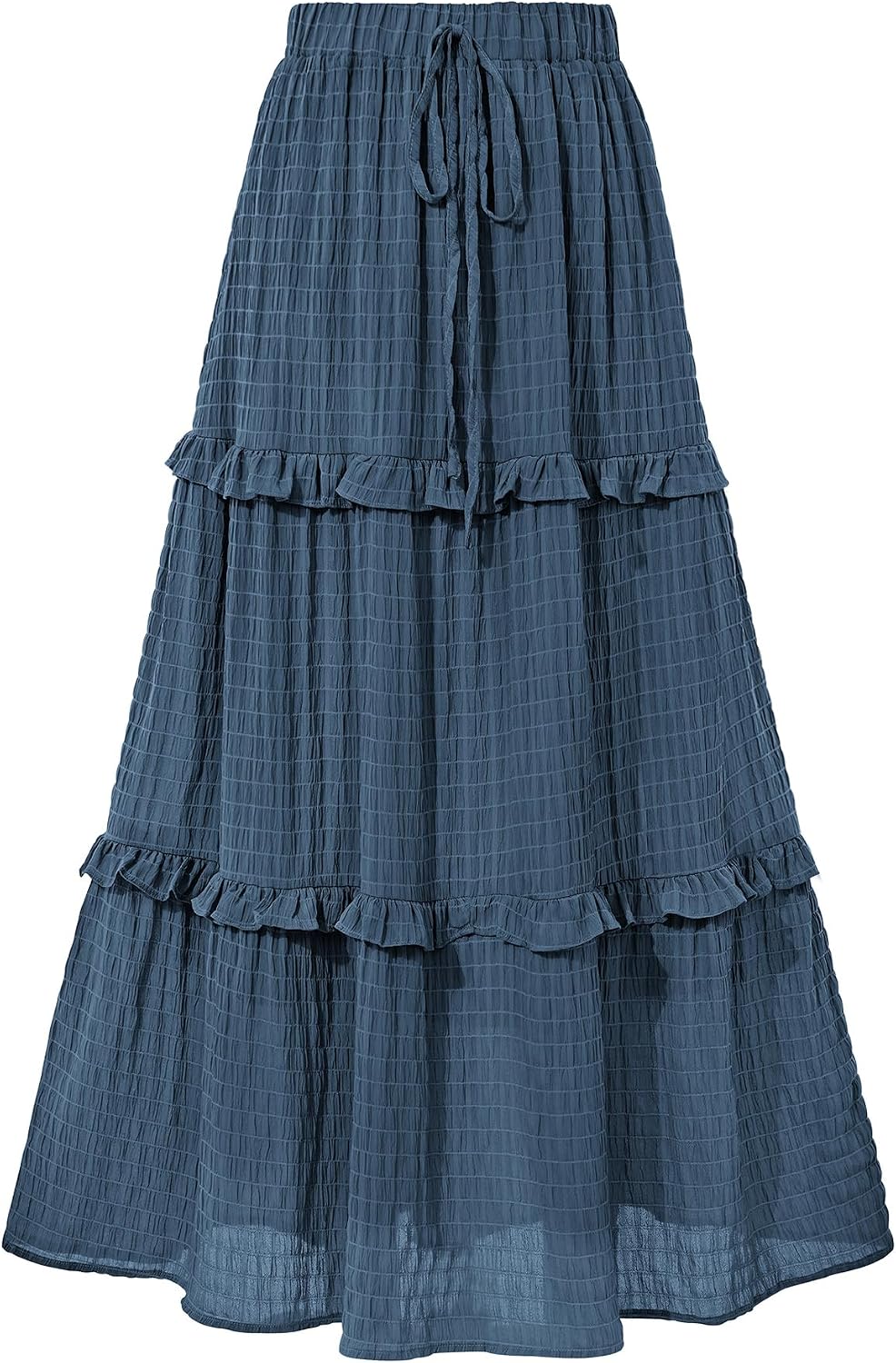 BTFBM Casual Solid Maxi Skirt Fall Clothes Flared A-Line Skirts for Women