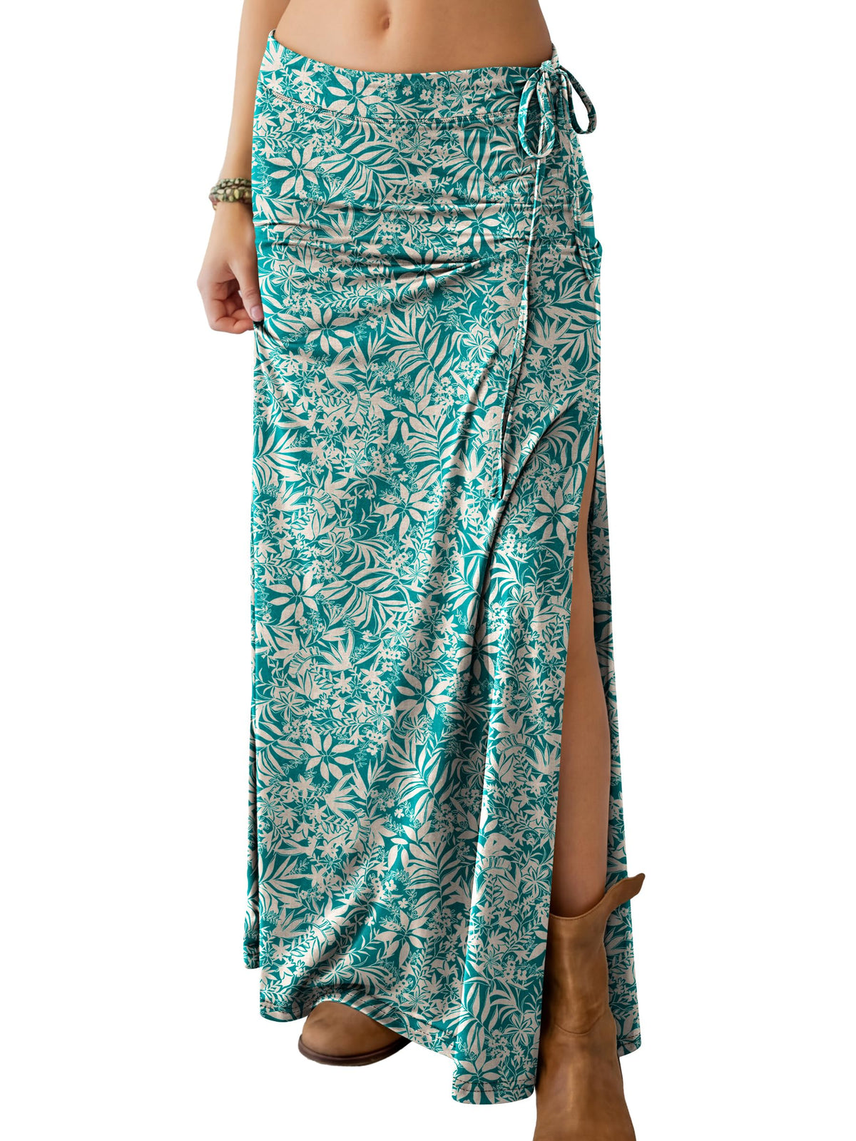 ANRABESS Womens High Waisted Side Slit Maxi Skirts