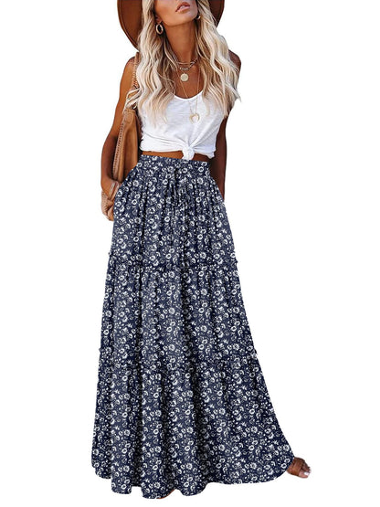onlypuff Maxi Skirts for Women Boho Western Long Skirt Trendy Fall Outfits