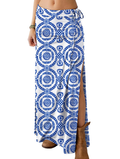 ANRABESS Womens High Waisted Side Slit Maxi Skirts