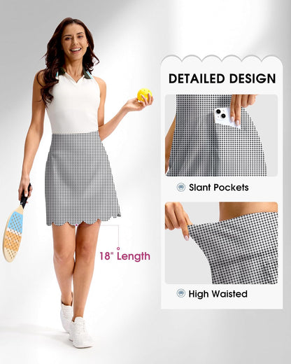 Viodia 18" Skorts for Woman with Scalloped Hem
