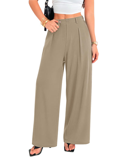 MOLERANI Women's Wide Leg Pants Slacks Work Dress Pants Waffle Trousers