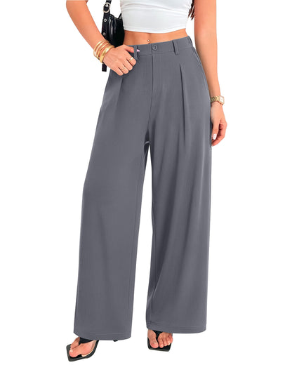 MOLERANI Women's Wide Leg Pants Slacks Work Dress Pants Waffle Trousers