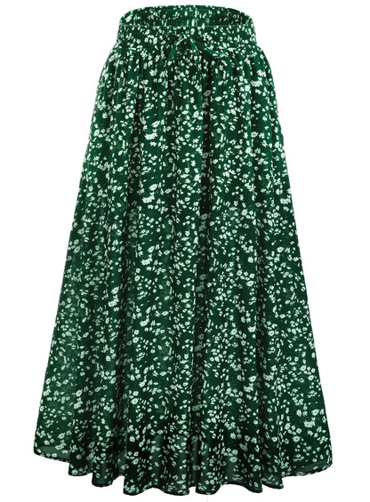 Maxi Skirt for Women Floral Boho A-line Long Summer Skirts