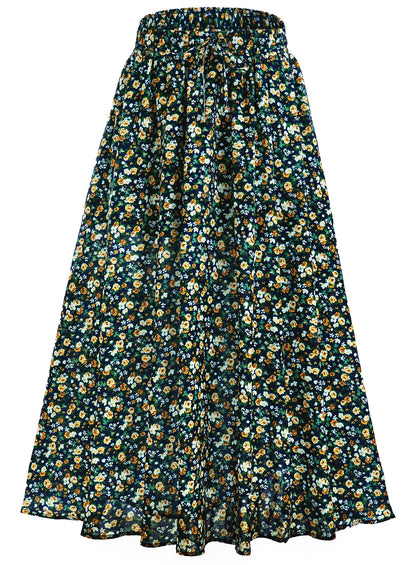 Maxi Skirt for Women Floral Boho A-line Long Summer Skirts