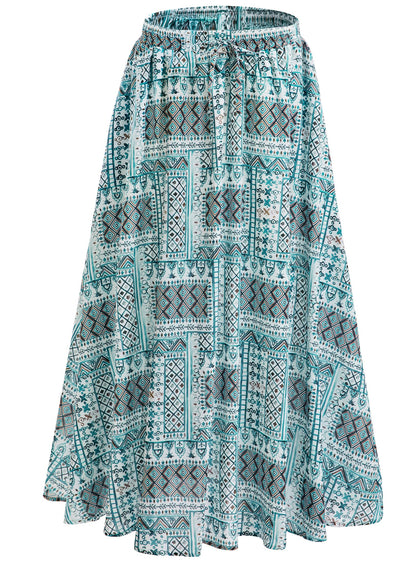 Maxi Skirt for Women Floral Boho A-line Long Summer Skirts