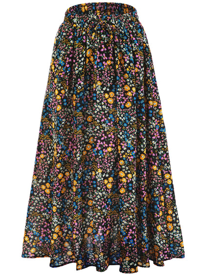 Maxi Skirt for Women Floral Boho A-line Long Summer Skirts
