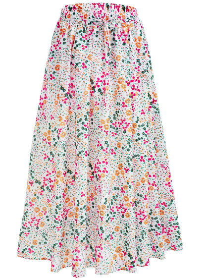 Maxi Skirt for Women Floral Boho A-line Long Summer Skirts