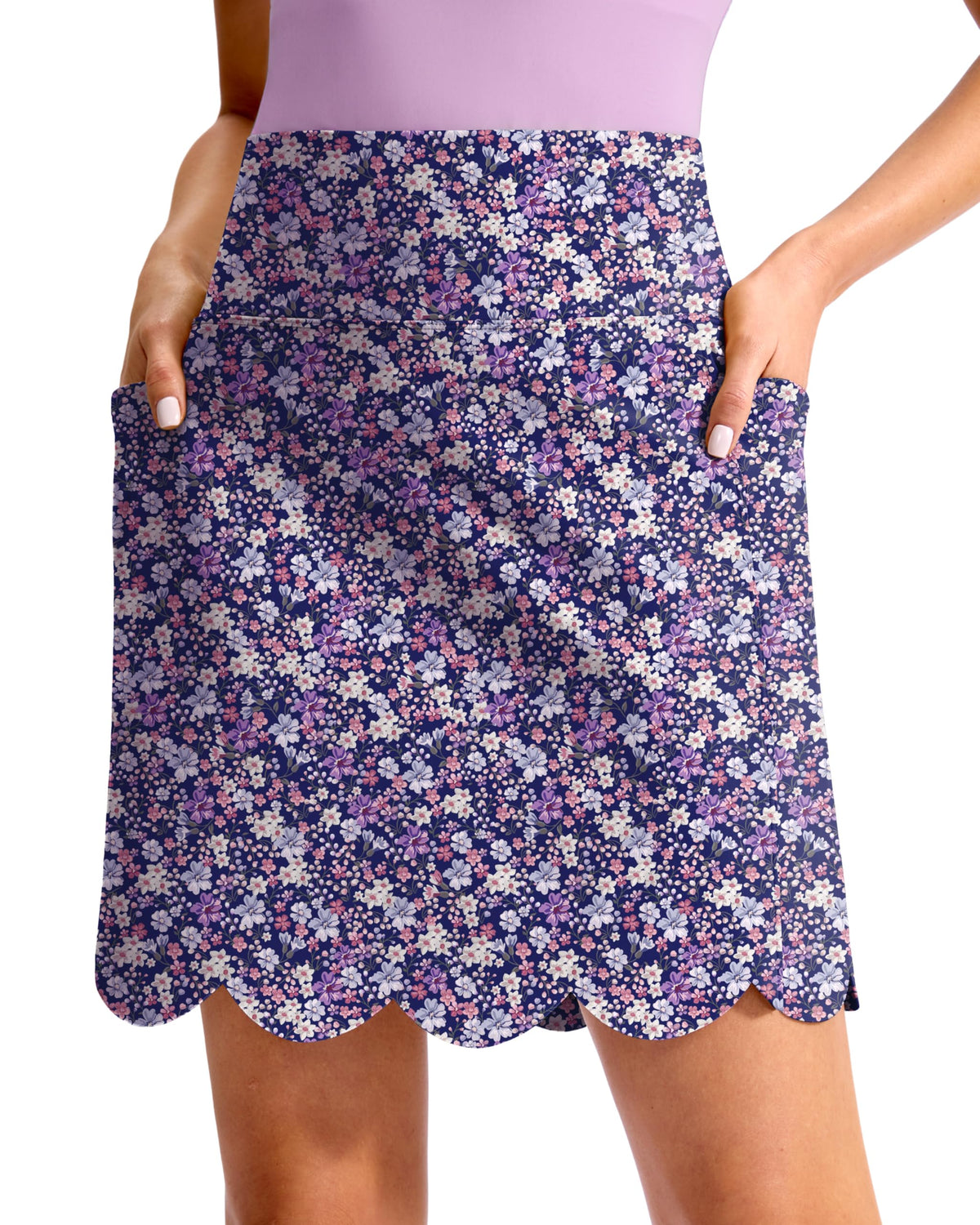 Viodia 18" Skorts for Woman with Scalloped Hem