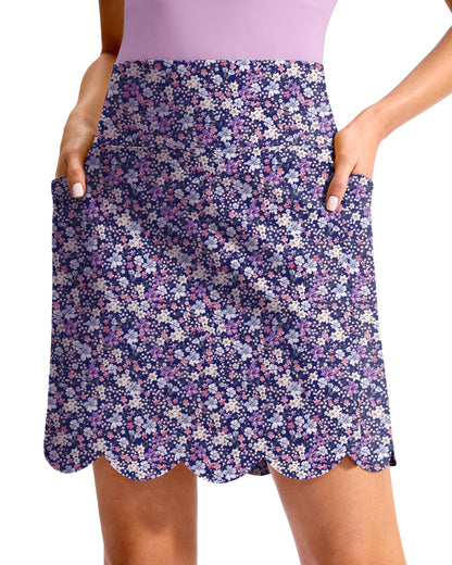 Viodia 18" Skorts for Woman with Scalloped Hem