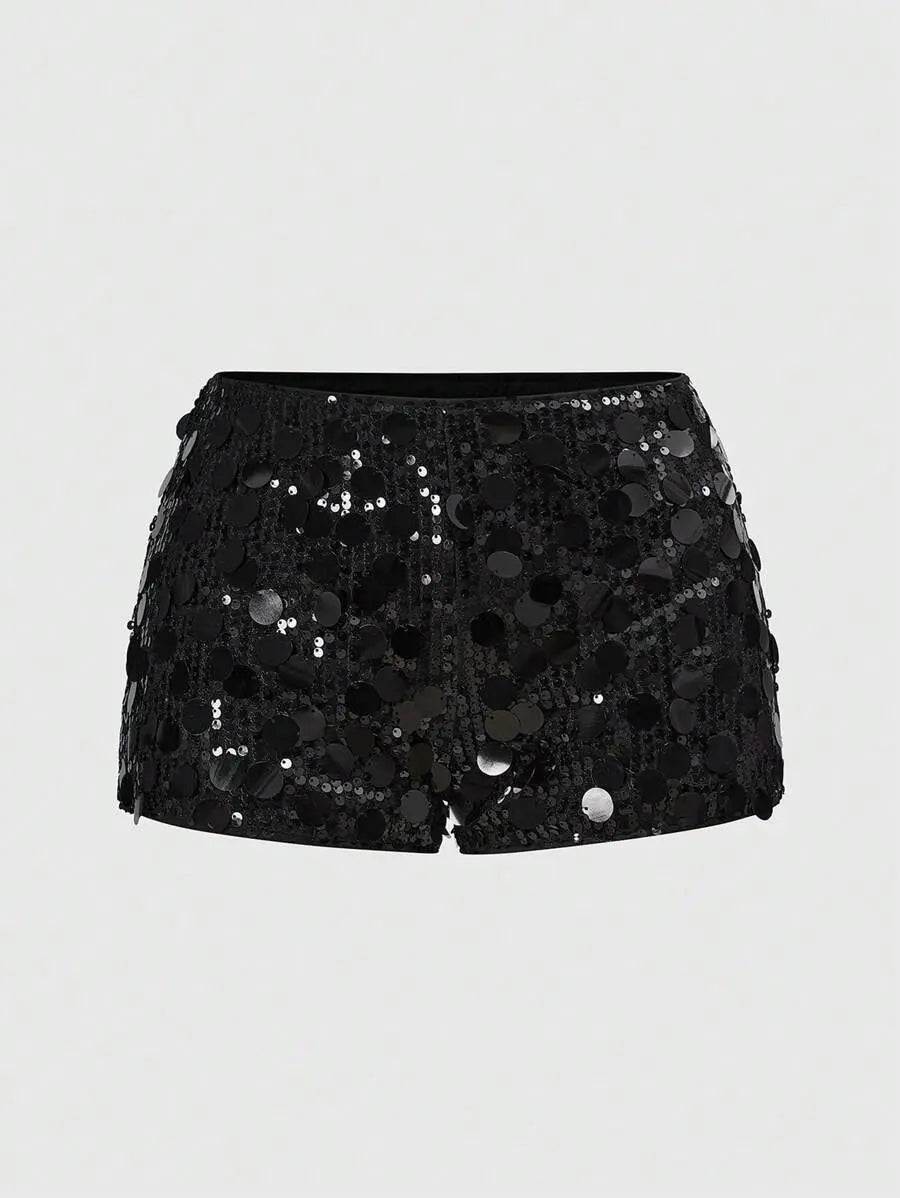 LUNA Grunge Punk Women's Sexy Super Short Glitter Sequin Mini Skirt, Suitable For Summer Beach, Graduation, Easter, Concert, Nashville Vacation, Prom, Street Punk Style
