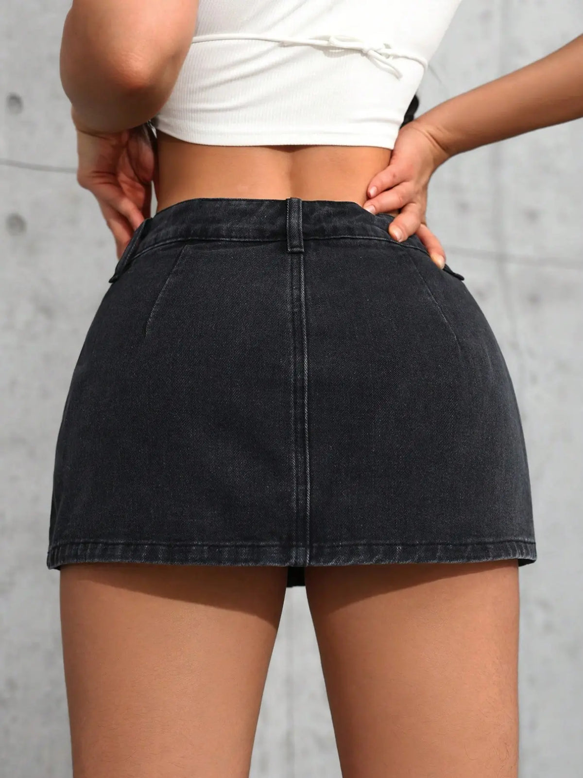 Y2K Retro Hot Girl Denim Button Skirt, Slimming High-Waist Short Skirt Casual Sexy Style A-Line Mini Jean Skirt Bottom
